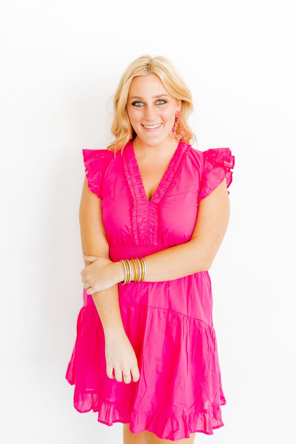 Bianca Statement Earrings - Pink Tangerine