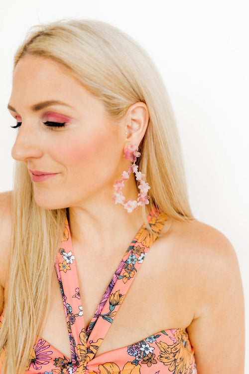 Bianca Statement Earrings - Rose Water