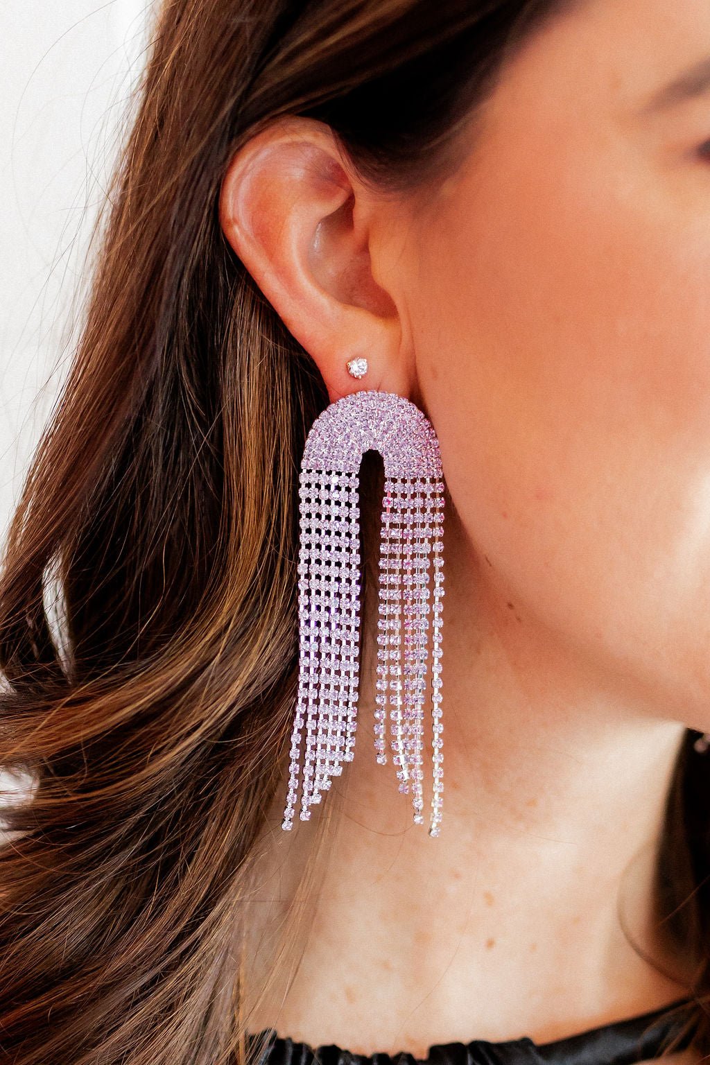 Blair Statement Earrings - Lavender
