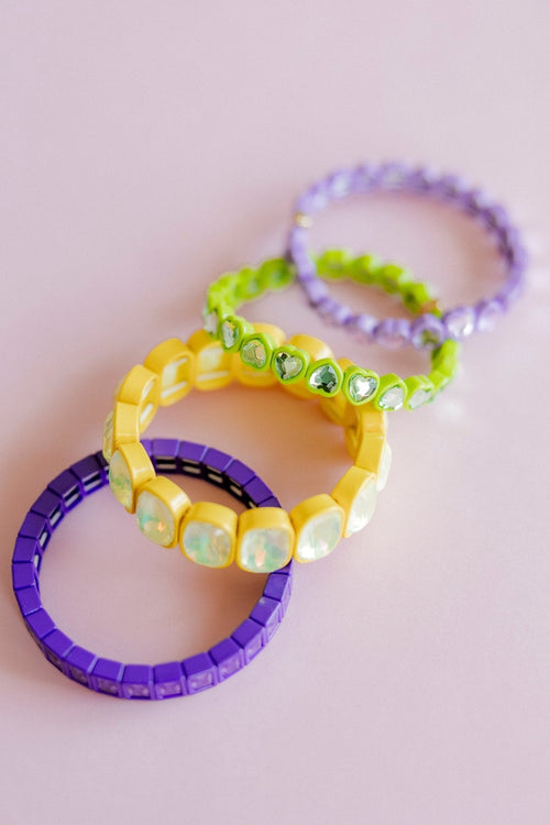 Bracelet - Candy Gem Heart Lime