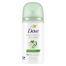 Deodorant Dove Cool Essentials Dry Spray, Madhësi Udhëtimi (Kastraveci & Çaji Jeshil) 28g