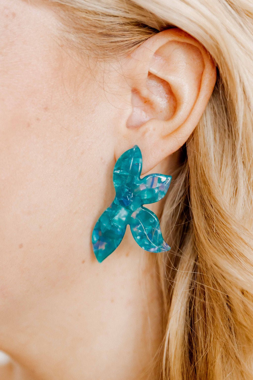 Fern Statement Earrings - Mystic Lagoon