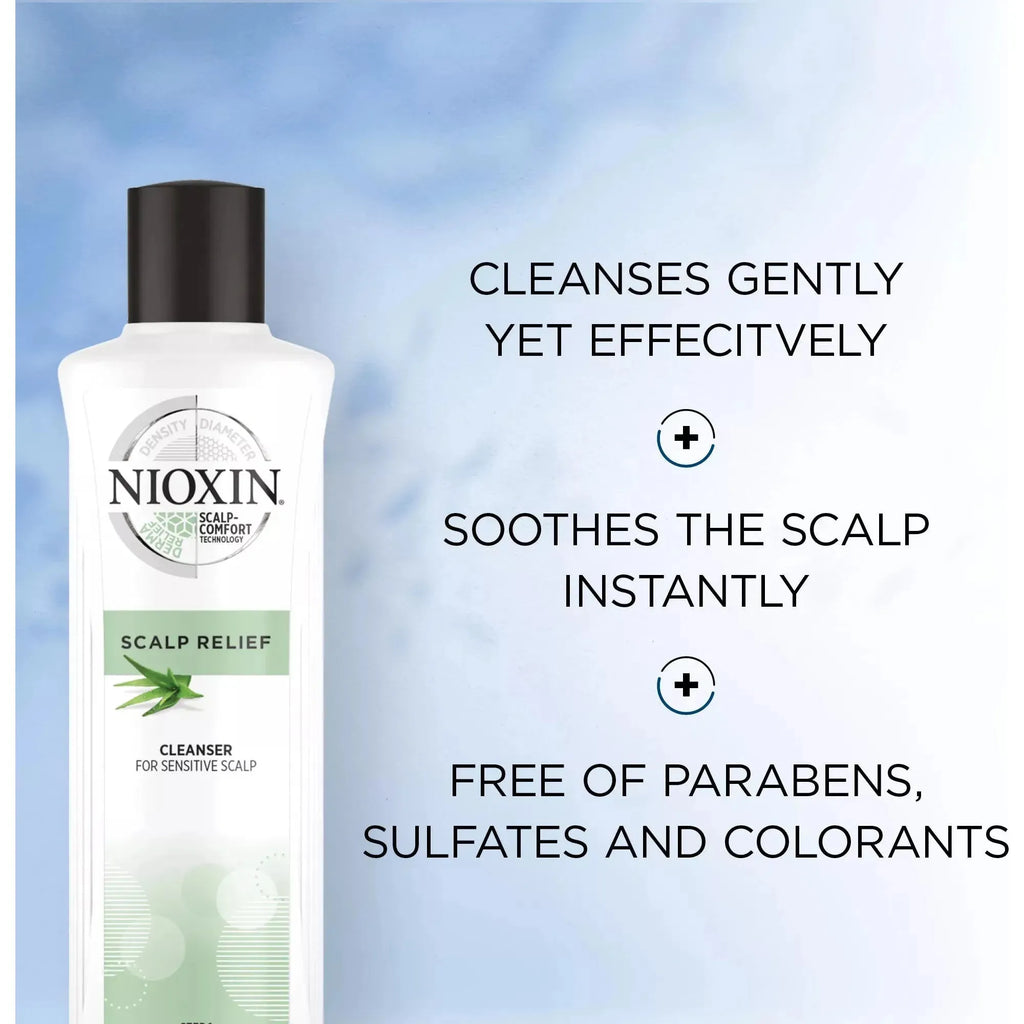 Nioxin Scalp Relief Cleanser Shampoo für empfindliche, trockene und juckende Kopfhaut 200 ml