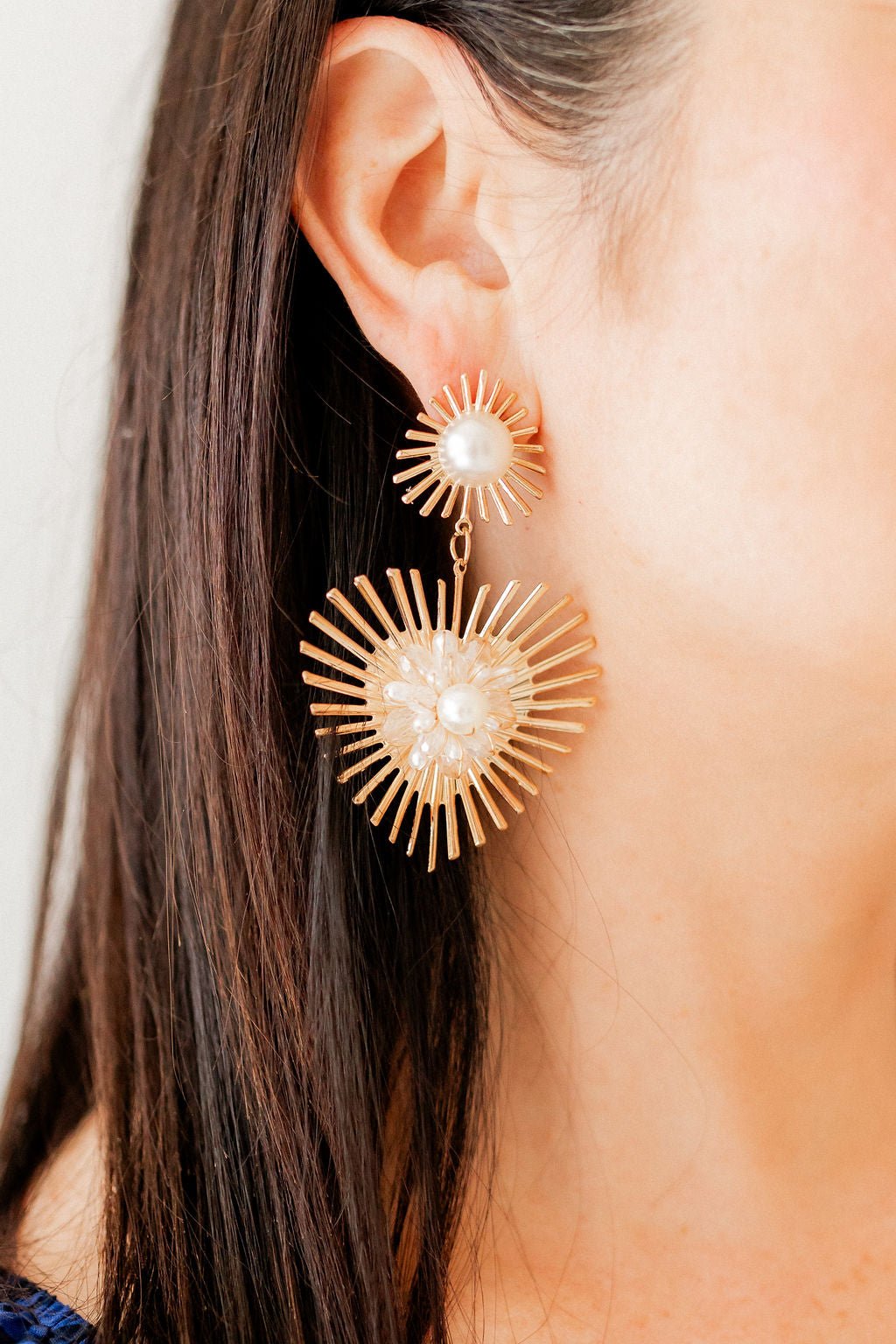 Fiona Statement Earrings - Pearl