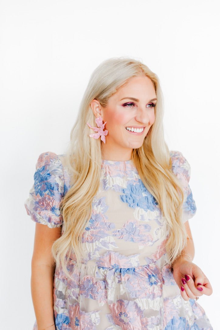 Flora Statement Earrings - Ballet Slipper