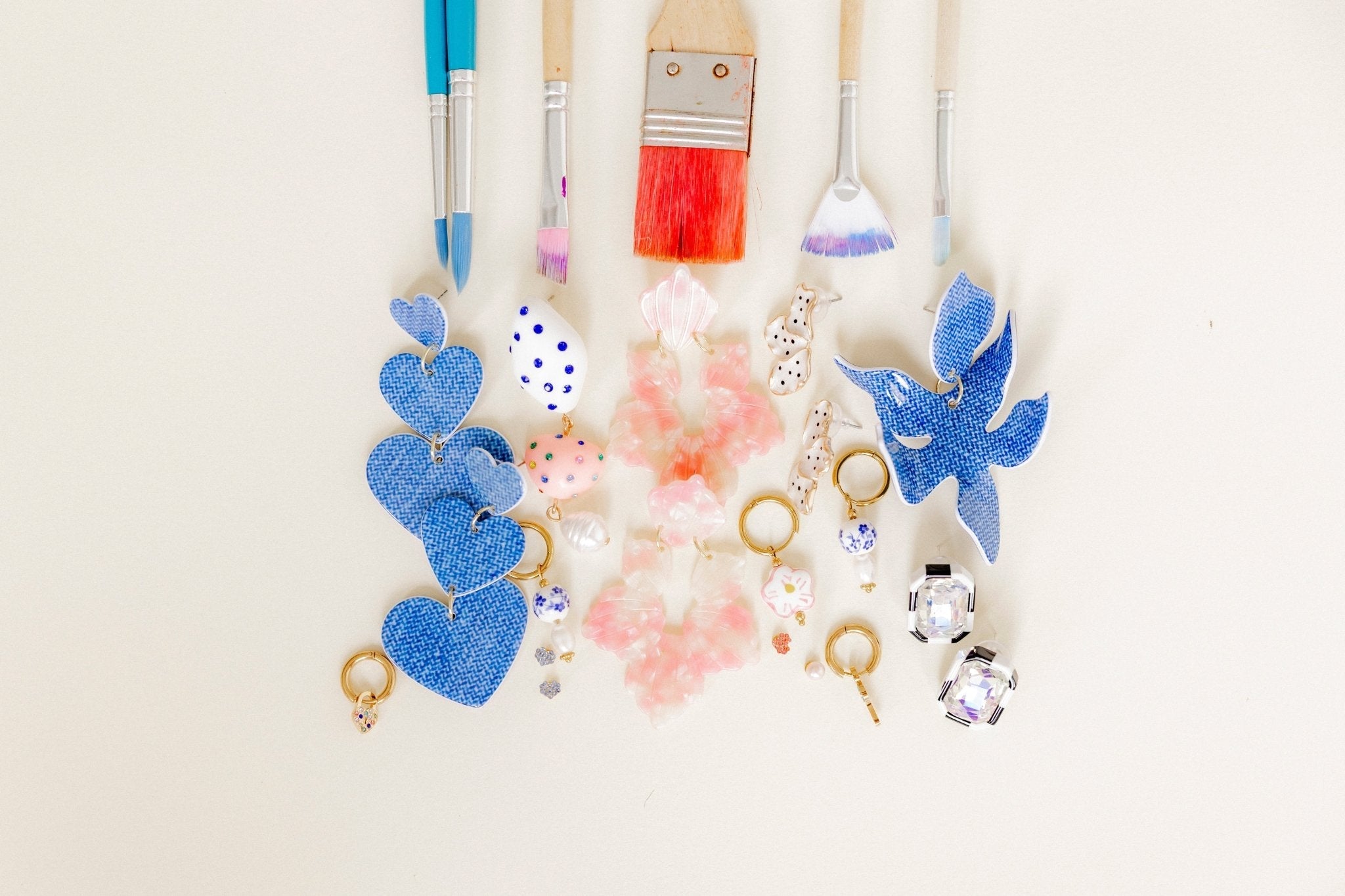 Flora Statement Earrings - Denim