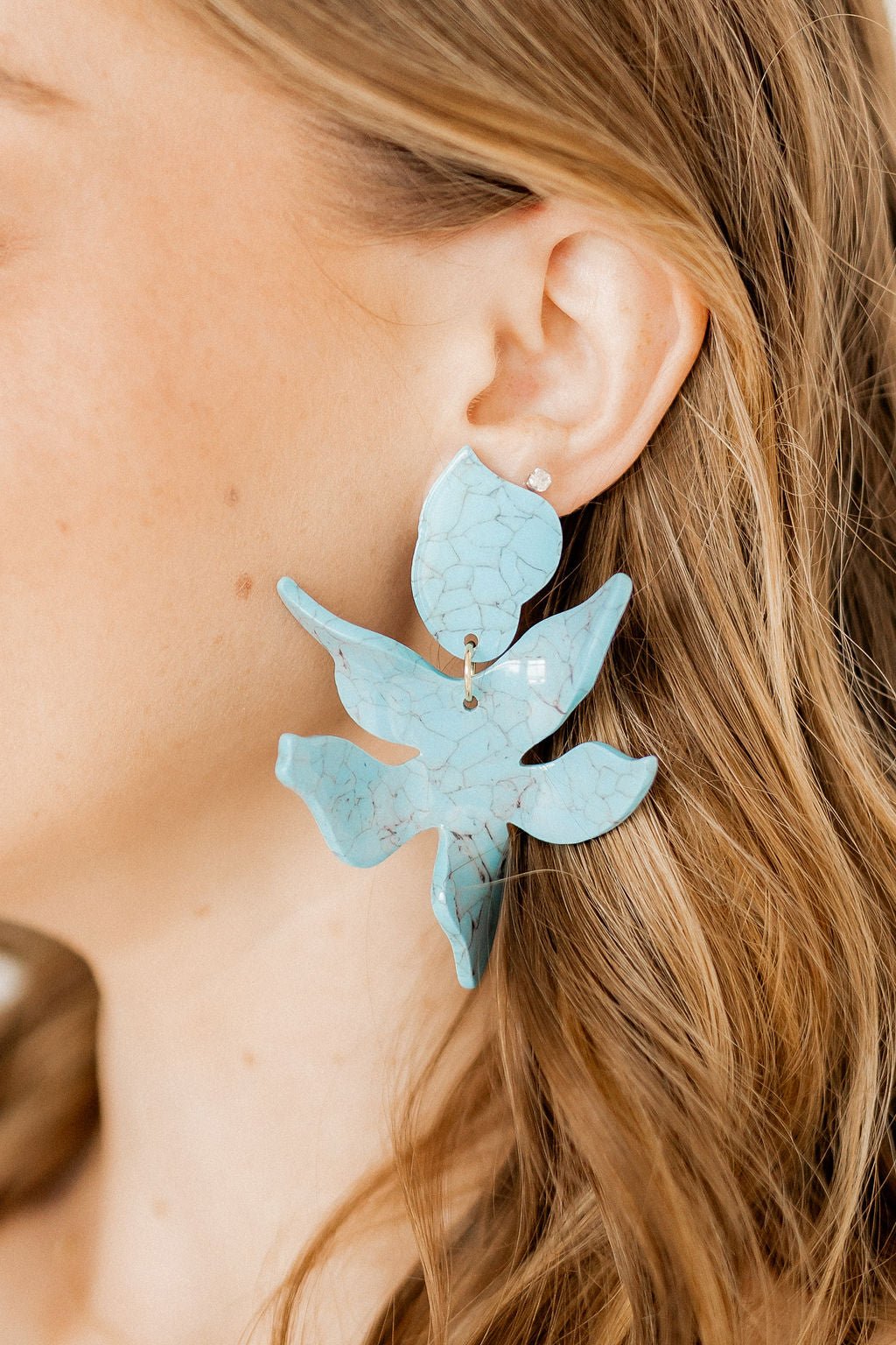 Flora Statement Earrings - Turquoise