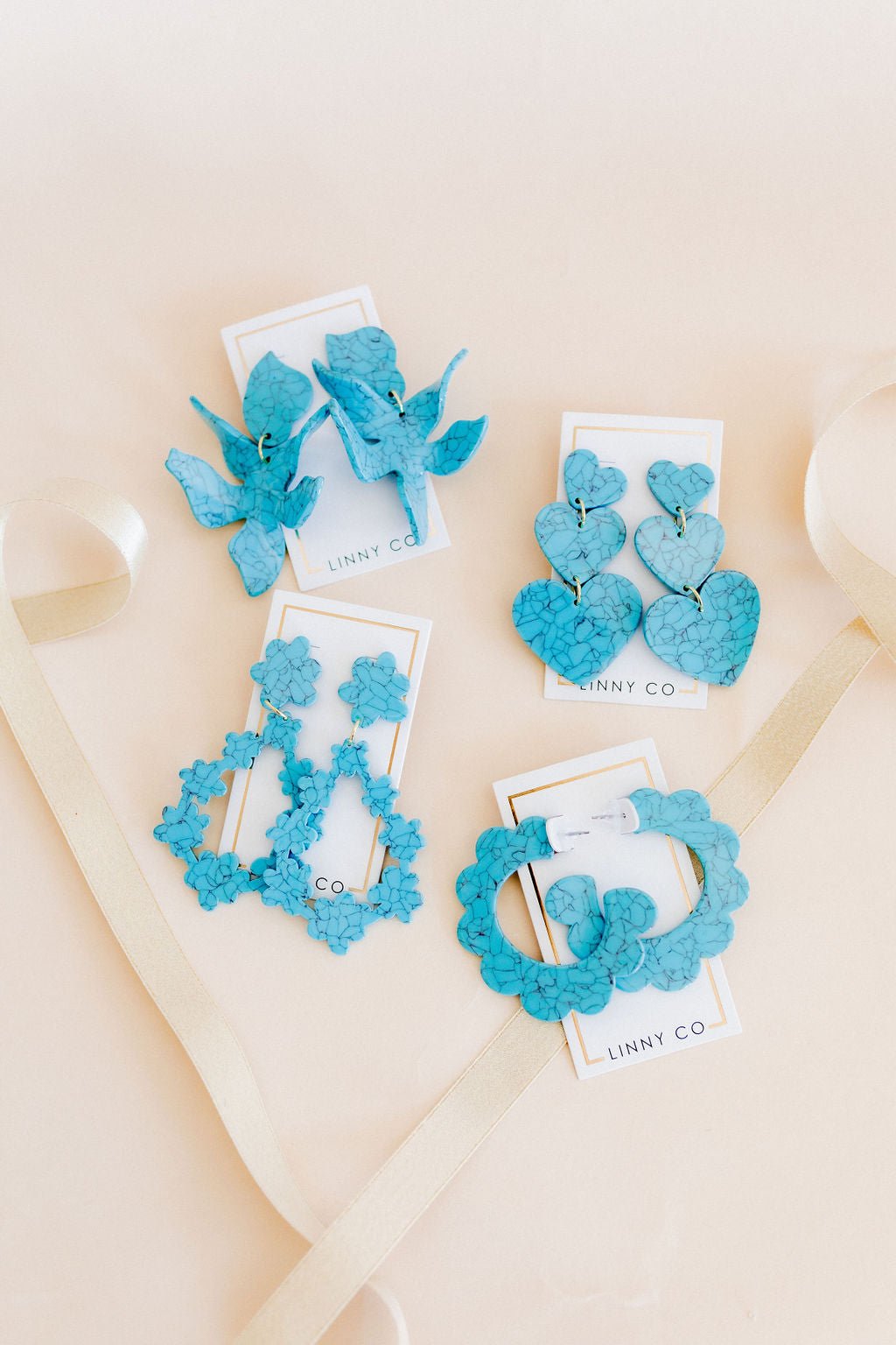Flora Statement Earrings - Turquoise