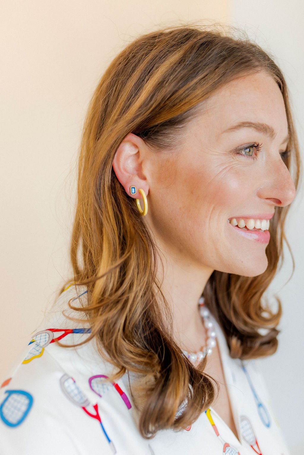Holly Mini Hoop Earrings - Buttercup Yellow