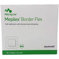Mepilex Border 10x10 cm selbsthaftender Schaumverband mit Safetac Technologie, 5 Stück Packung