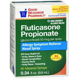Sprej nazal Flutikazon Propionat GNP, 50 mcg, Lehtësim nga alergjia 24-orësh