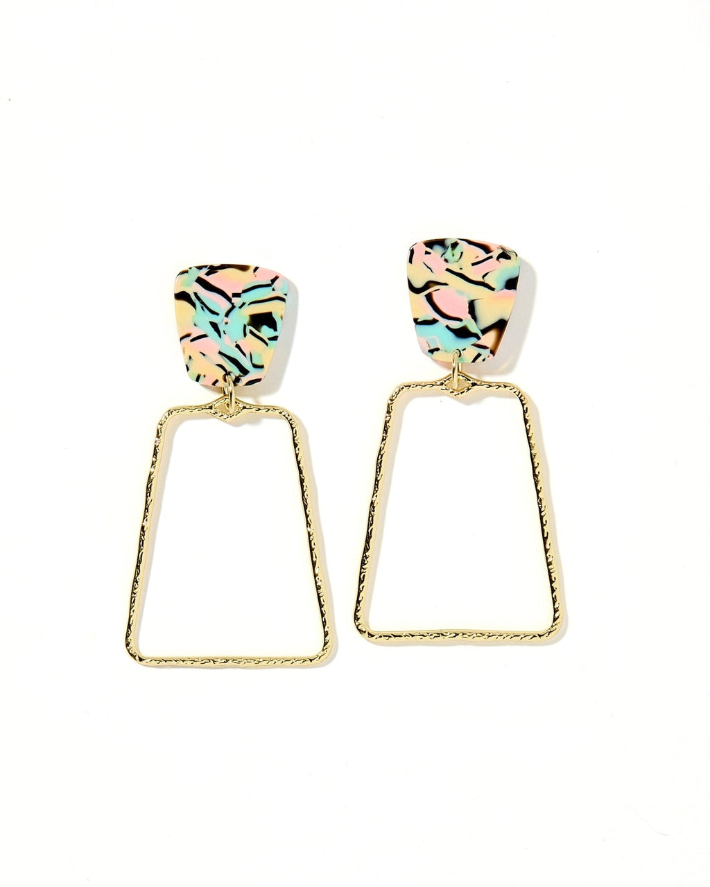 Kaelyn Statement Earrings - Blue-Pink Retro