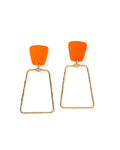 Kaelyn Statement Earrings - Metallic Orange