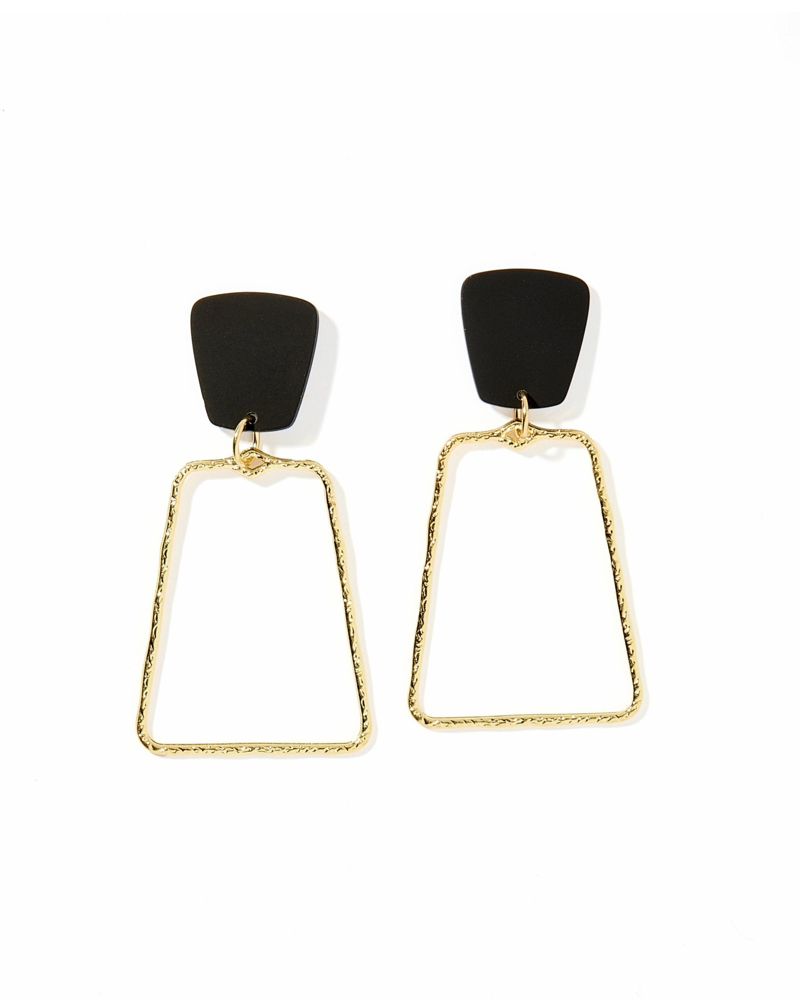 Kaelyn Statement Earrings - True Black and Gold