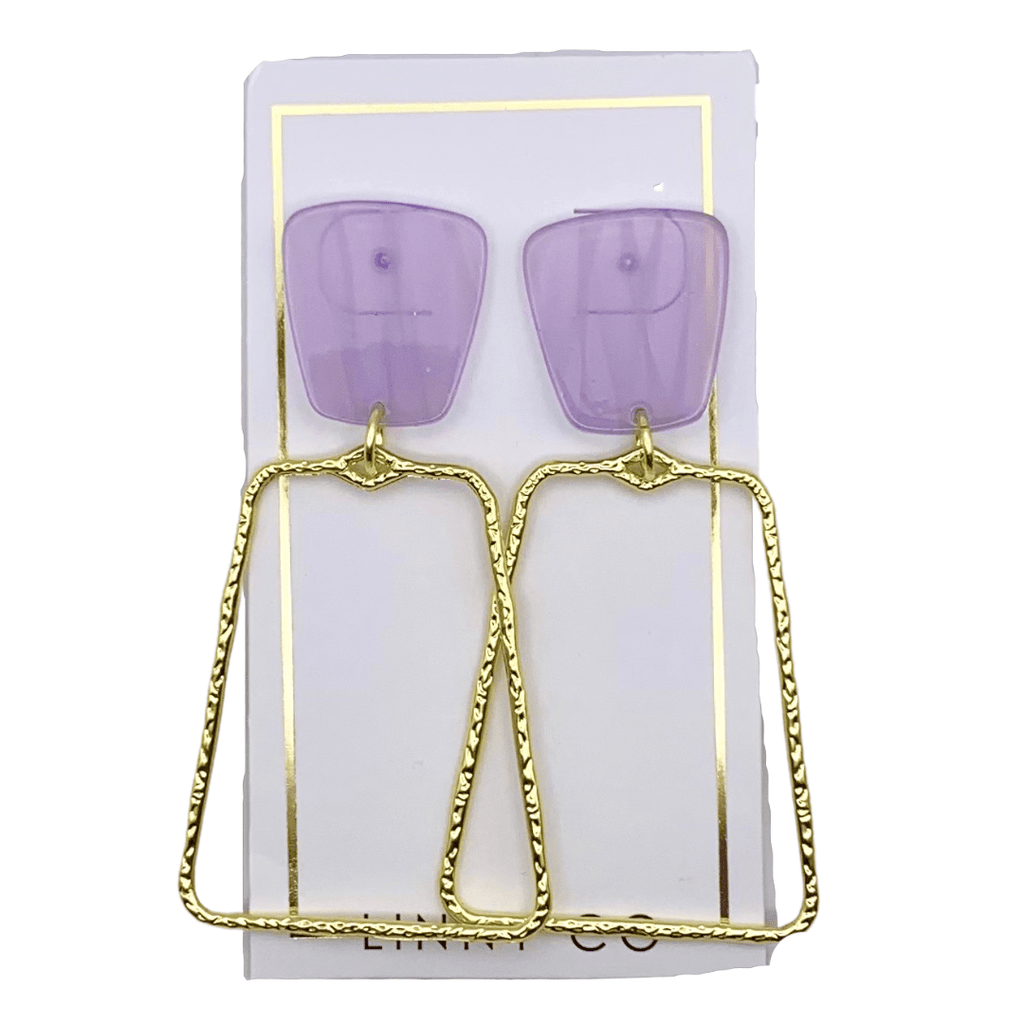 Kaelyn Statement Earrings - Lavender Lines