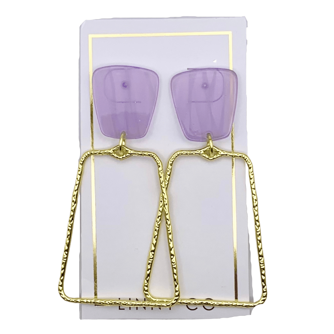 Kaelyn Statement Earrings - Lavender Lines