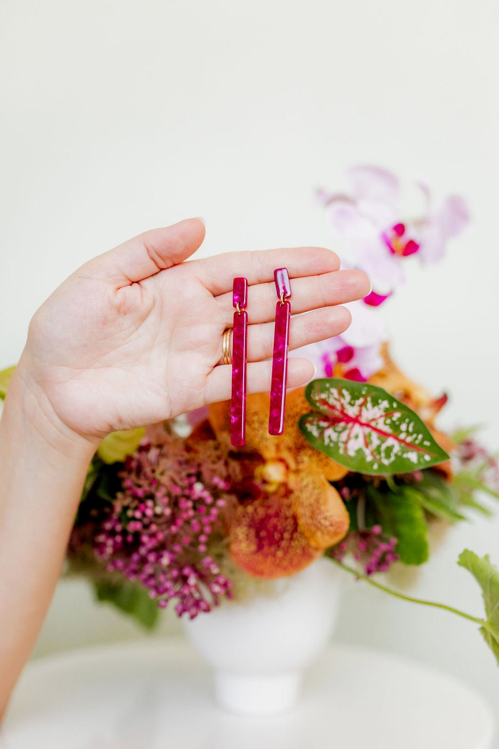 Keli Statement Earrings - Pinot Noir