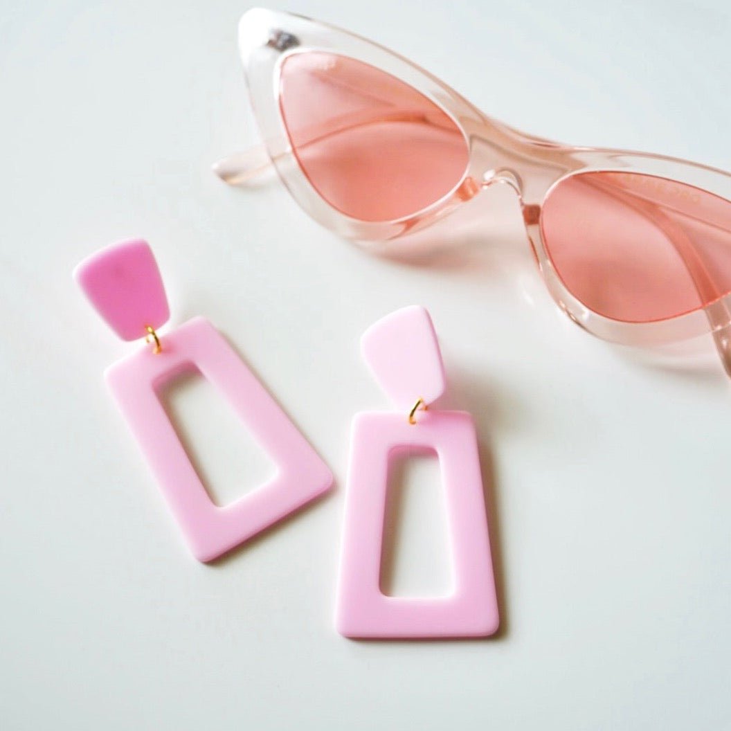 Kennedy Statement Earrings - Baby Pink