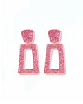 Kennedy Statement Earrings - Pink Glitter