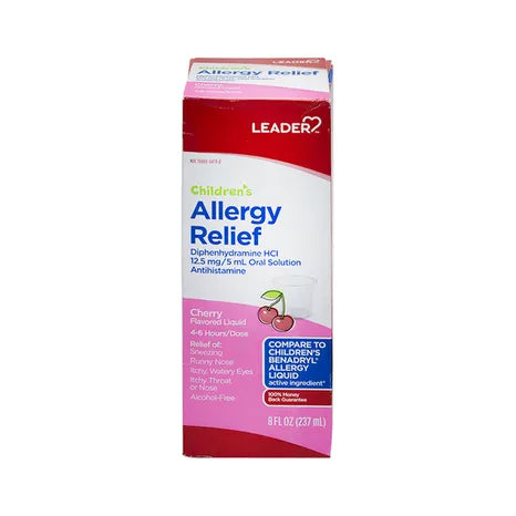 Lëng kundër alergjisë për fëmijë Leader, pa ngjyrues dhe pa alkool, me shije qershie, 236 ml
