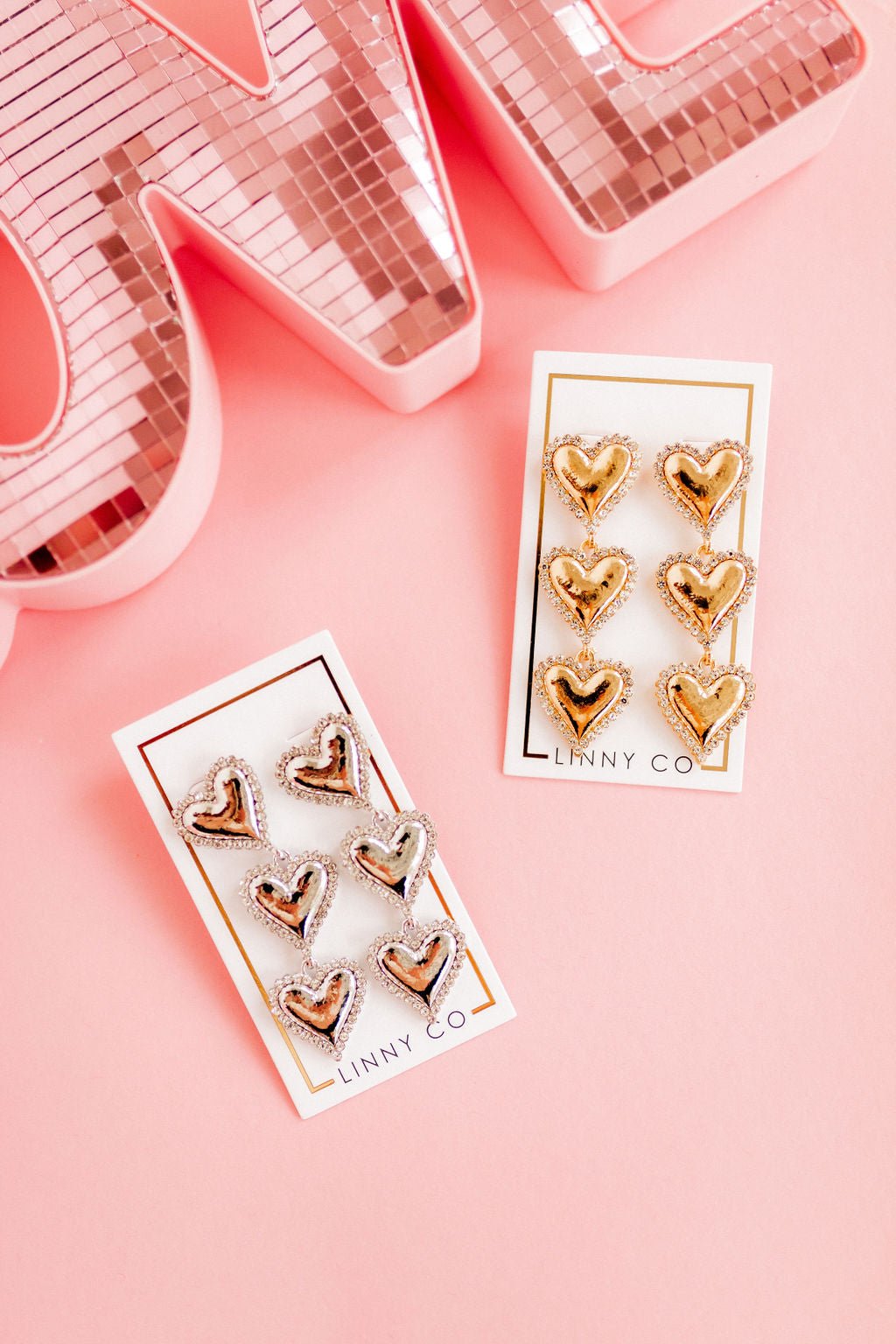 Layla Heart Statement Earrings - Gold