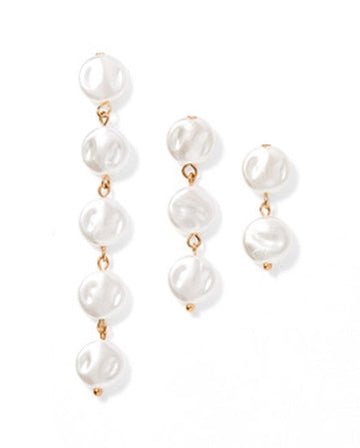 Libby Drop Statement Earrings - 2 Pearl