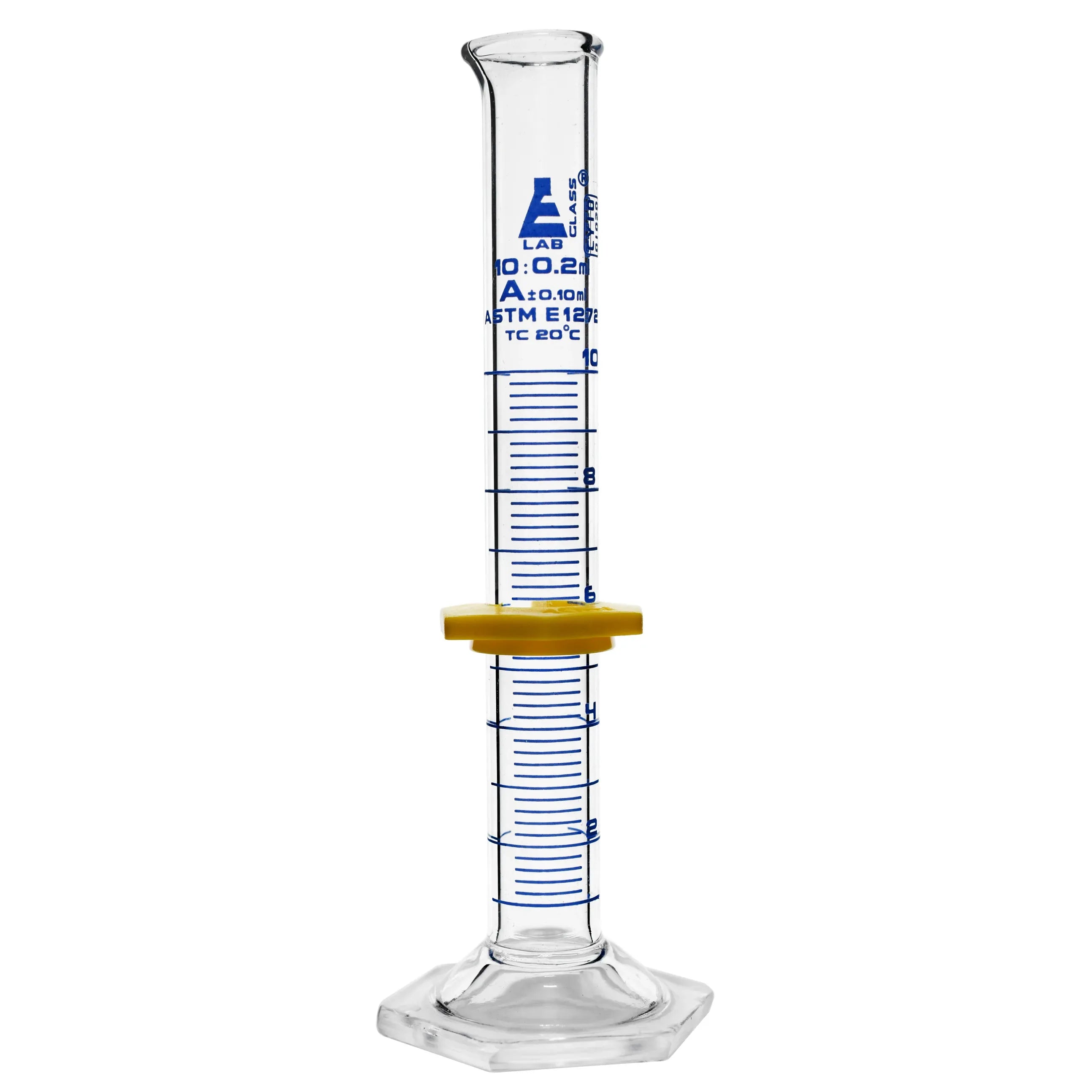 Messzylinder, Klasse A, geeicht, mit Ausgießer und Sechskantfuß, 10 ml