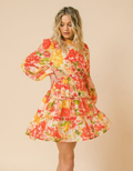 Printed Woven Cut Out Mini Dress