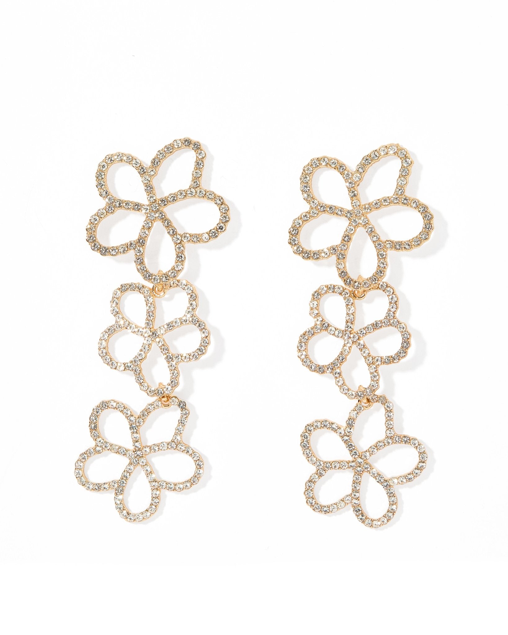 Reagan Flower Statement Earring - Clear