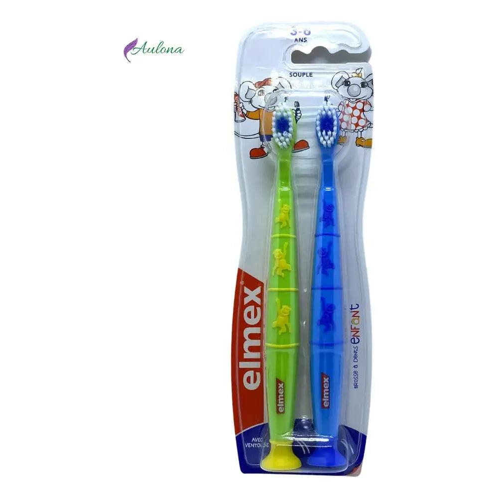 Elmex Grün & Blau Flexibel 3-6 Jahre Kinderzahnbürste Doppelpack