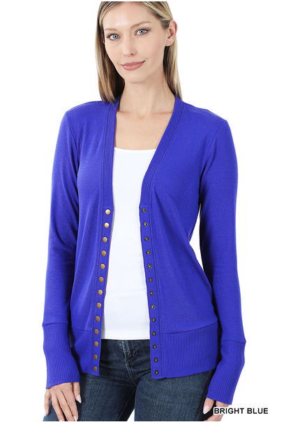 Snap Cardigan Full Sleeve - Bright Blue