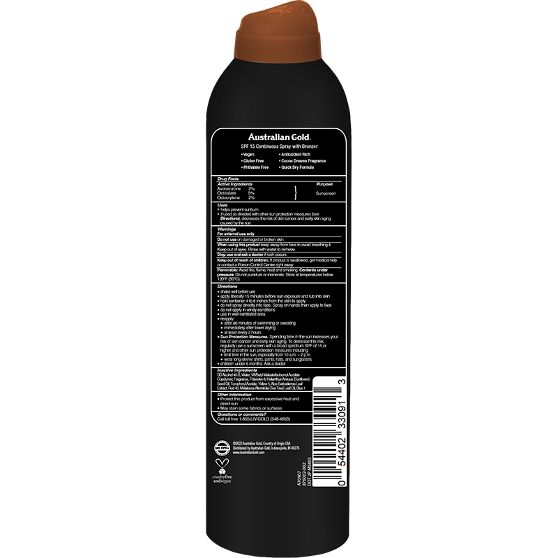 Australian Gold SPF 15 Continuous Spray Bronzer 177 ml