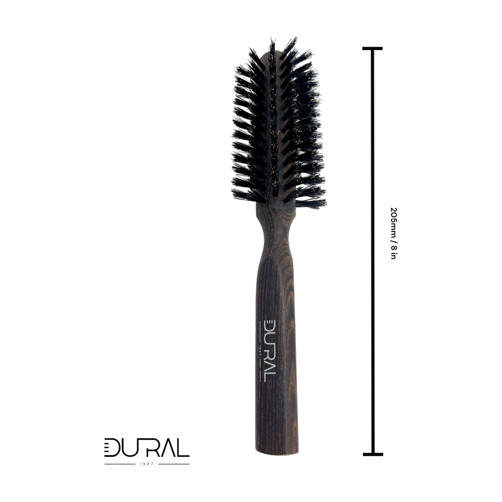 Furçë gjysmërrethore flokësh Dural Thermo me dru ash dhe qime derri - 8 rreshta