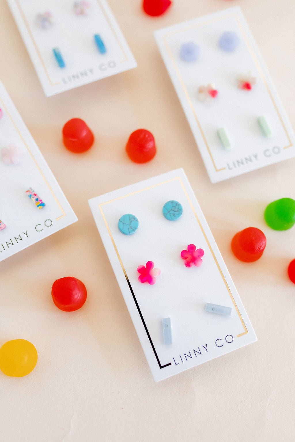 Stud Trio Stud Earring Set - Lollipop