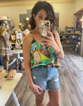 Abstract Leaves Tank Top - Kelly Green