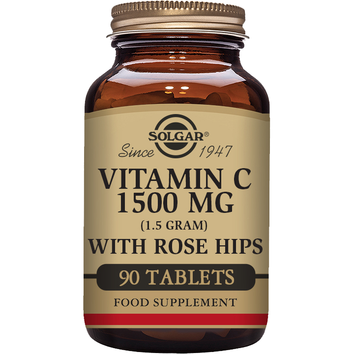 Solgar Vitamin C mit Hagebutten-Tabletten, 1500 mg, 90 Stück / 5 Oz