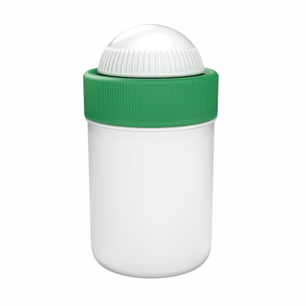 Kavanoz për përzierje Samix, 50 ml, i bardhë me kapak jeshil (Kuti me 100 copë)